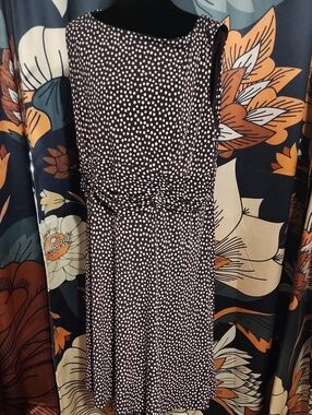 Jessica Howard Brown Dress with White Polka Dots - Midi